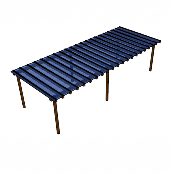 Kit Policarbonato Azul 4mm 10,00m X 3,00m - Perfis Naturais