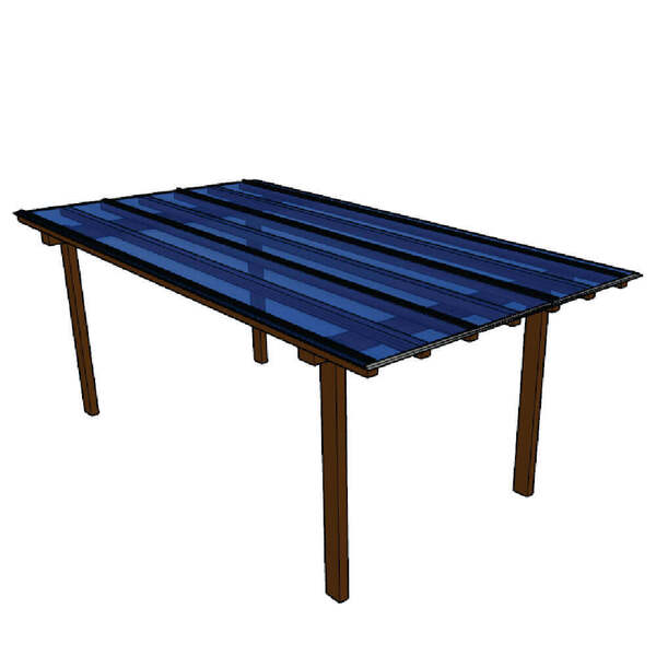 Kit Policarbonato Azul 4mm 3,00m X 4,00m - Perfis Naturais