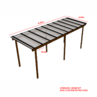 Kit Policarbonato Branco 6mm 6,00m X 2,00m - Perfis Naturais