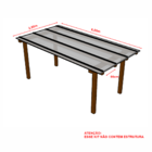 Kit Policarbonato Branco Refletivo 6mm 2,00m X 6,00m - Perfis