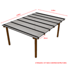 Kit Policarbonato Branco Refletivo 6mm 4,00m X 3,00m - Perfis