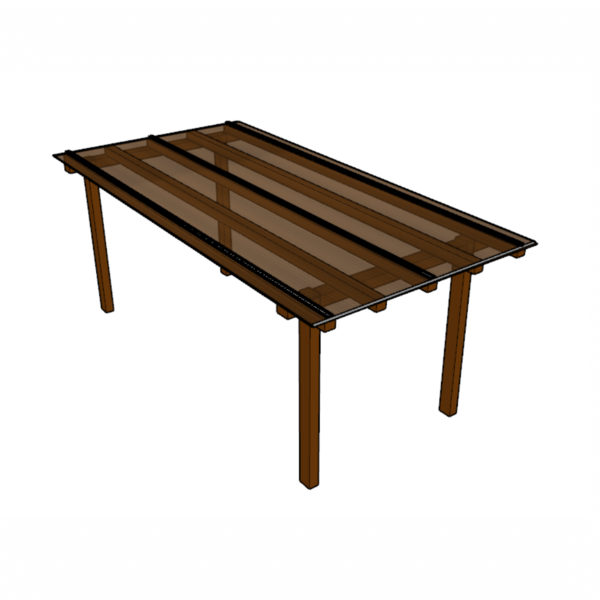 Kit Policarbonato Bronze 4mm 2,00m X 6,00m - Perfis Naturais