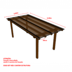 Kit Policarbonato Bronze 4mm 2,00m X 6,00m - Perfis Naturais