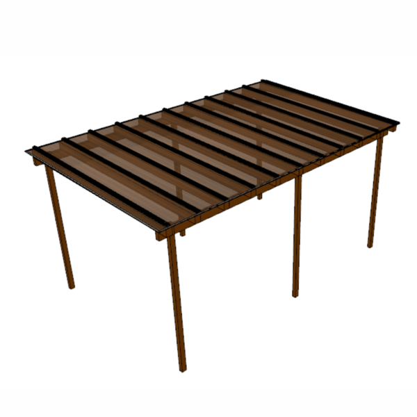 Kit Policarbonato Bronze 4mm 5,00m X 4,00m - Perfis Naturais