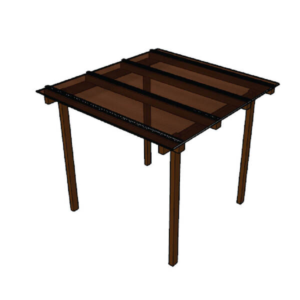 Kit Policarbonato Bronze 6mm 2,00m X 2,00m - Perfis Naturais