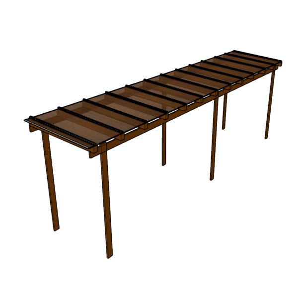 Kit Policarbonato Bronze 6mm 8,00m X 1,50m - Perfis Naturais