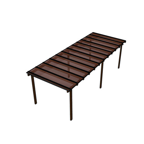 Kit Policarbonato Bronze 6mm 8,00m X 3,00m - Perfis Naturais