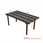 Kit Policarbonato Cinza Refletivo 6mm 2,00m X 6,00m - Perfis