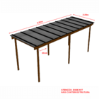 Kit Policarbonato Cinza Refletivo 6mm 6,00m X 2,00m - Perfis