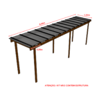 Kit Policarbonato Cinza Refletivo 6mm 8,00m X 1,50m - Perfis