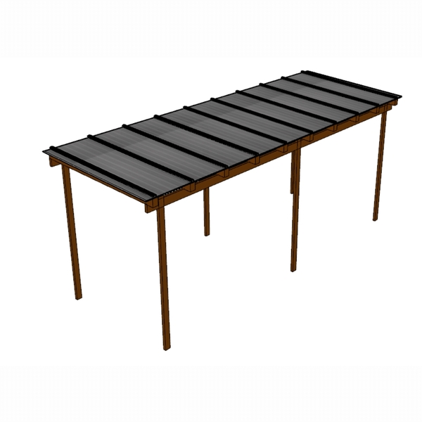 Kit Policarbonato Cinza Refletivo 6mm 8,00m X 2,00m - Perfis