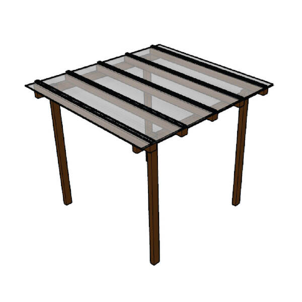 Kit Policarbonato Cristal 4mm 2,00m X 2,00m - Perfis Naturais