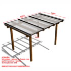 Kit Policarbonato Cristal 4mm 3,00m X 1,00m - Perfis Bronze