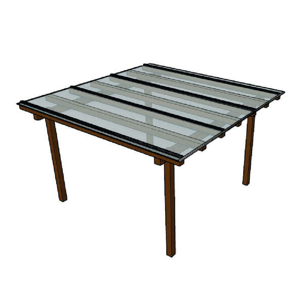 Kit Policarbonato Cristal 4mm 3,00m X 2,00m - Perfis Bronze