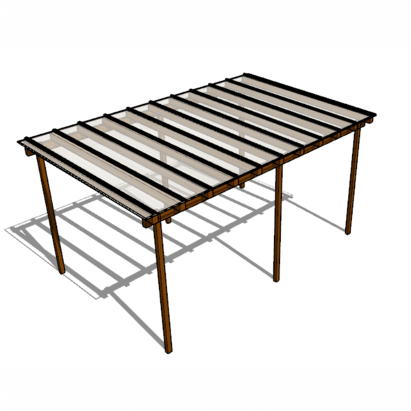 Kit Policarbonato Cristal 4mm 5,00m X 4,00m - Perfis Bronze