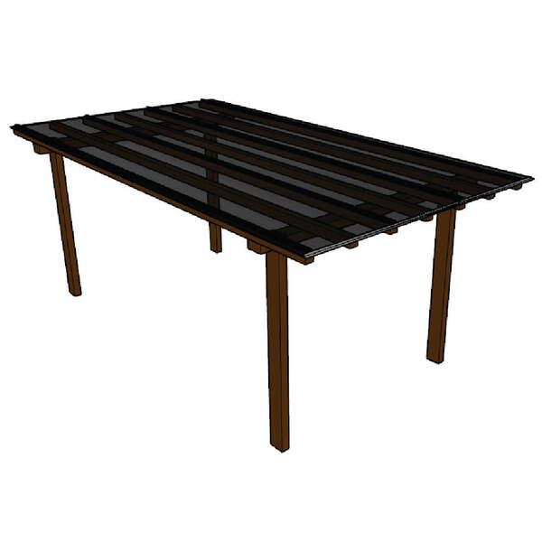 Kit Policarbonato Fume 4mm 3,00m X 6,00m - Perfis Naturais