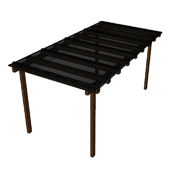 Kit Policarbonato Fume 4mm 4,00m X 1,00m - Perfis Naturais