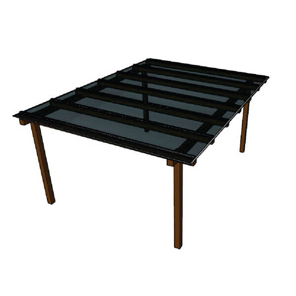 Kit Policarbonato Fume 6mm 4,00m X 1,00m - Perfis Naturais