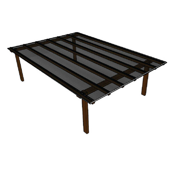 Kit Policarbonato Fume 6mm 4,00m X 6,00m - Perfis Naturais