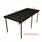 Kit Policarbonato Fume 6mm 6,00m X 3,00m - Perfis Naturais