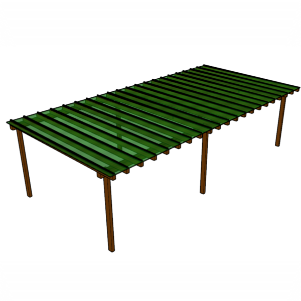 Kit Policarbonato Verde 4mm 10,00m X 6,00m - Perfis Naturais