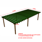 Kit Policarbonato Verde 4mm 10,00m X 6,00m - Perfis Naturais