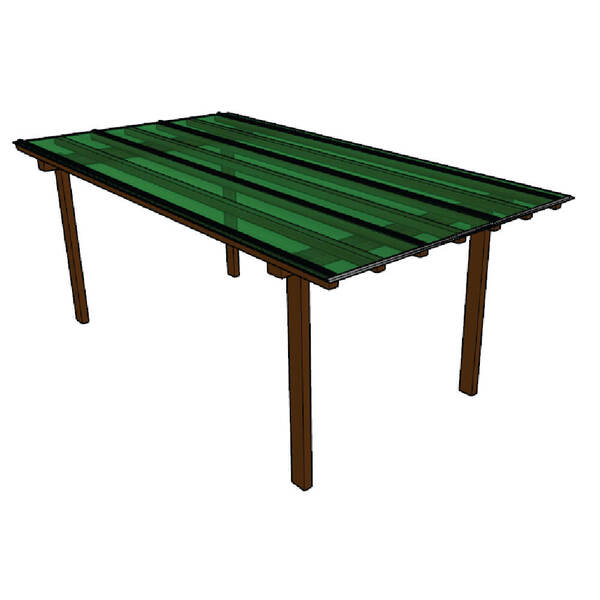 Kit Policarbonato Verde 4mm 3,00m X 6,00m - Perfis Naturais