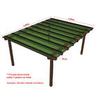 Kit Policarbonato Verde 4mm 4,00m X 4,00m - Perfis Naturais