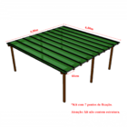 Kit Policarbonato Verde 6mm 6,00m X 6,00m - Perfis Naturais