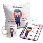 Kit Policial Feminino Caneca Almofada E Agenda Cabelo:ruivo
