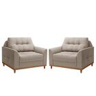 Kit Poltrona 2 Unidades Living 1.0 Linho Bege Verona Luapa Es