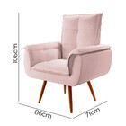 Kit Poltrona + Puff Joy Decorativa Para Sala Rosa Star Confort