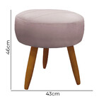 Kit Poltrona + Puff Nina Para Sala Em Veludo Rose Star Confort