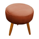 Kit Poltrona + Puff Nina Para Sala Em Veludo Terracota Star C