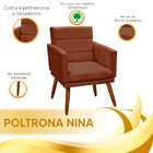 Kit Poltrona + Puff Nina Para Sala Em Veludo Terracota Star C