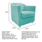 Kit Poltrona  Namoradeira Tilla E Puff Dado Suede Azul Tiffan