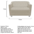 Kit Poltrona  Namoradeira Tilla E Puff Dado Suede Bege - Amar