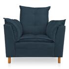 Kit Poltrona Amamentação Sara + Puff Suede Azul Marinho Dal P