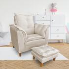 Kit Poltrona Amamentação Sara + Puff Suede Bege Dal Poz Estof