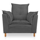 Kit Poltrona Amamentação Sara + Puff Suede Cinza Dal Poz Esto