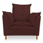 Kit Poltrona Amamentação Sara + Puff Suede Marsala Dal Poz Es