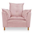 Kit Poltrona Amamentação Sara + Puff Veludo Rose Dal Poz Esto