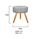 Kit Poltrona Beatriz E Puff Sofia Palito Mel Suede Cinza - Am