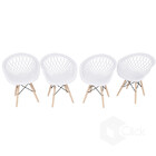 Kit Poltrona Branca 4 Cadeiras Design