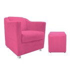 Kit Poltrona Catar E Puff Dado Corano Pink - Amarena Móveis