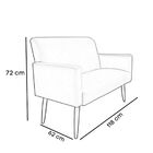 Kit Poltrona Com Namoradeira Decorativa Malibu Suede Branco