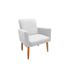 Kit Poltrona Com Namoradeira Decorativa Malibu Suede Branco