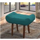 Kit Poltrona Com Puff Decorativo Opala Suede Azul Turquesa