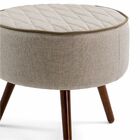 Kit Poltrona Com Puff Decorativo Pés Palito Nina D02 Tressê B