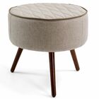 Kit Poltrona Com Puff Decorativo Pés Palito Nina D02 Tressê B